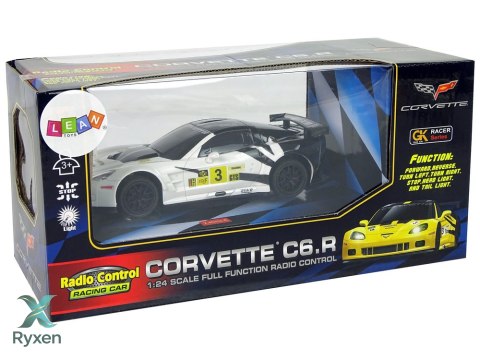 Auto Sportowe Wyścigowe R/C 1:24 Corvette C6.R Biały 2.4 G Światła LEAN TOYS