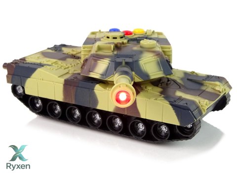 Czołg Wojskowy 1:32 Moro Brązowy Dźwięk Światła LEAN TOYS
