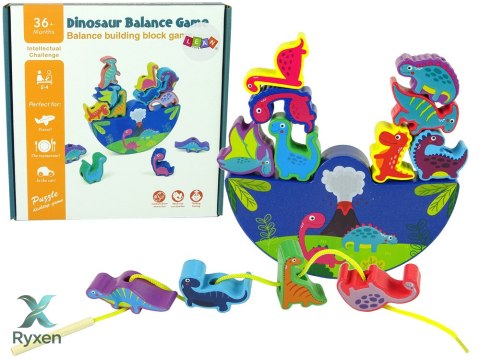 Drewniana Gra Dinosaur Balance Game Dinozaury Zręcznościowa LEAN TOYS