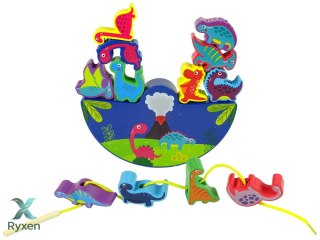 Drewniana Gra Dinosaur Balance Game Dinozaury Zręcznościowa LEAN TOYS