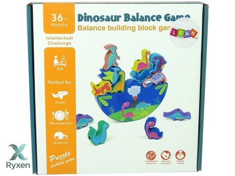 Drewniana Gra Dinosaur Balance Game Dinozaury Zręcznościowa LEAN TOYS