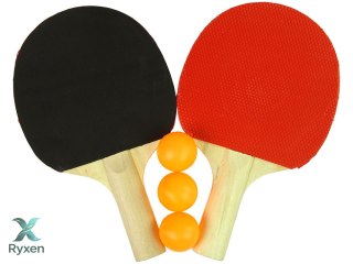 Drewniane Paletki Do Ping Ponga 3 Piłki Pokrowiec LEAN TOYS