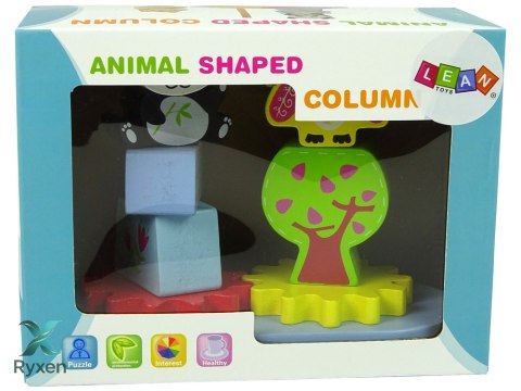 Drewniane Zwierzątka Sorter Sowa Panda Koła Zębate LEAN TOYS