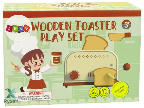 Drewniany Toster Akcesoria Śniadanie Kuchnia Dzieci LEAN TOYS