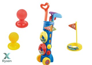Duży Zestaw Do Gry W Golfa Mini Golf + Wózek Golfowy LEAN TOYS