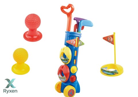 Duży Zestaw Do Gry W Golfa Mini Golf + Wózek Golfowy LEAN TOYS