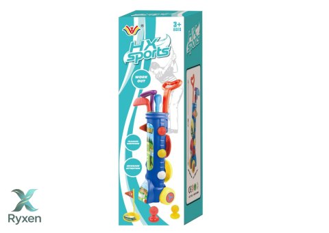 Duży Zestaw Do Gry W Golfa Mini Golf + Wózek Golfowy LEAN TOYS