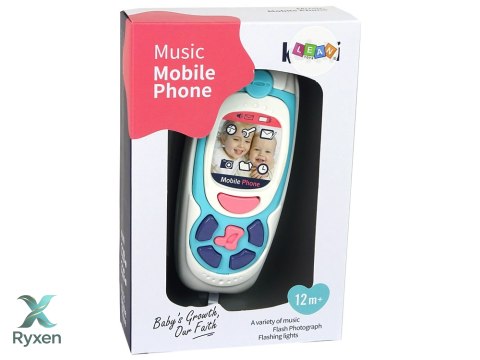 Dziecięcy Edukacyjny Telefon Komórkowy Melodia Niebieski LEAN TOYS