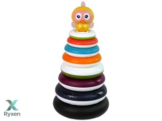 Edukacyjna Piramidka z Obręczami Kółka Kaczuszka LEAN TOYS