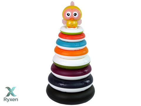 Edukacyjna Piramidka z Obręczami Kółka Kaczuszka LEAN TOYS