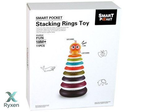 Edukacyjna Piramidka z Obręczami Kółka Kaczuszka LEAN TOYS