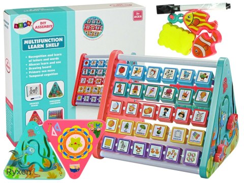 Edukacyjna Półka Trójkąt Liczydło Litery Przedmioty Zwierzęta LEAN TOYS
