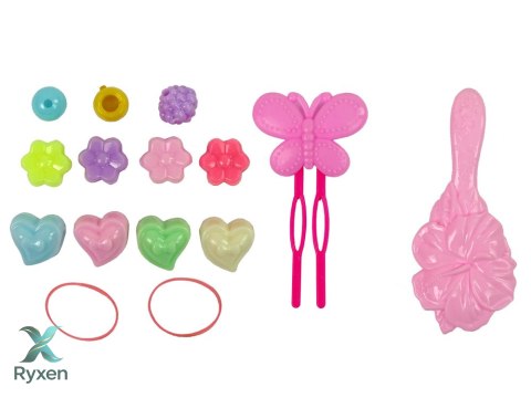 Głowa Lalki Akcesoria Koraliki Spinki Kolorowe Pasemka LEAN TOYS