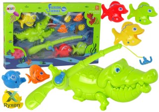 Gra Zręcznościowa Zestaw Łowienie Rybek Wędka Rybki Krokodyl LEAN TOYS