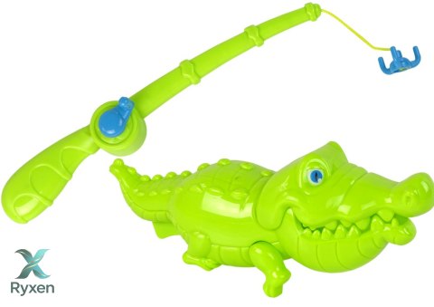 Gra Zręcznościowa Zestaw Łowienie Rybek Wędka Rybki Krokodyl LEAN TOYS
