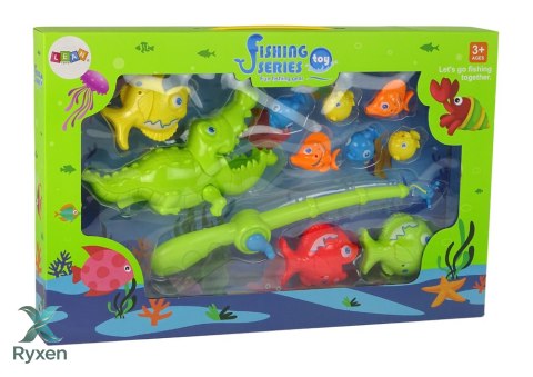 Gra Zręcznościowa Zestaw Łowienie Rybek Wędka Rybki Krokodyl LEAN TOYS