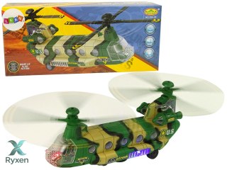 Helikopter Wojskowy Ogromne Skrzydła Światła Dźwięk Moro LEAN TOYS
