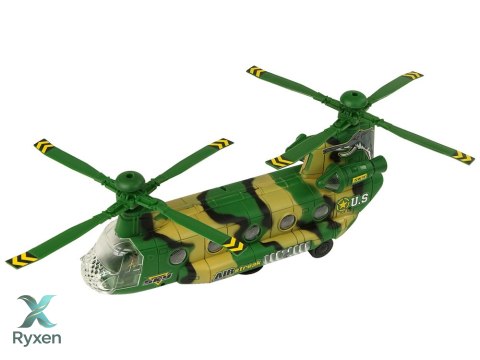 Helikopter Wojskowy Ogromne Skrzydła Światła Dźwięk Moro LEAN TOYS