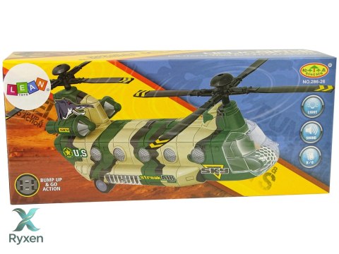 Helikopter Wojskowy Ogromne Skrzydła Światła Dźwięk Moro LEAN TOYS