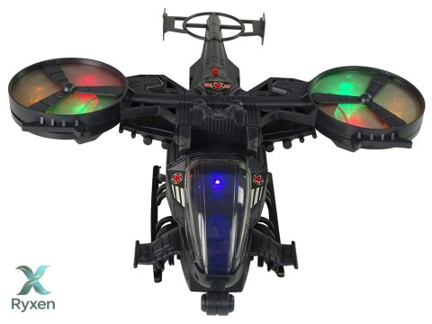 Helikopter Wojskowy Ogromne Skrzydła Światła Dźwięk Obraca Się LEAN TOYS