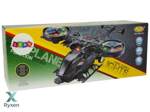Helikopter Wojskowy Ogromne Skrzydła Światła Dźwięk Obraca Się LEAN TOYS