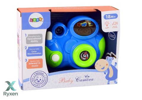 Interaktywny Aparat Fotograficzny Dla Malucha Światło Dźwięk Niebieski LEAN TOYS