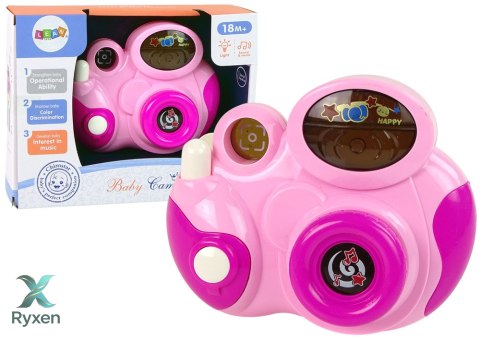 Interaktywny Aparat Fotograficzny Dla Malucha Światło Dźwięk Różowy LEAN TOYS