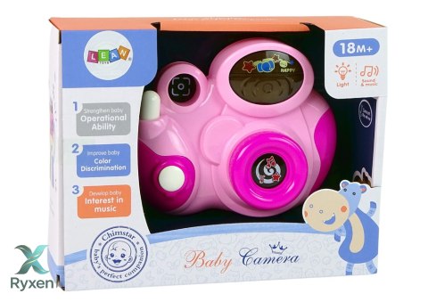 Interaktywny Aparat Fotograficzny Dla Malucha Światło Dźwięk Różowy LEAN TOYS
