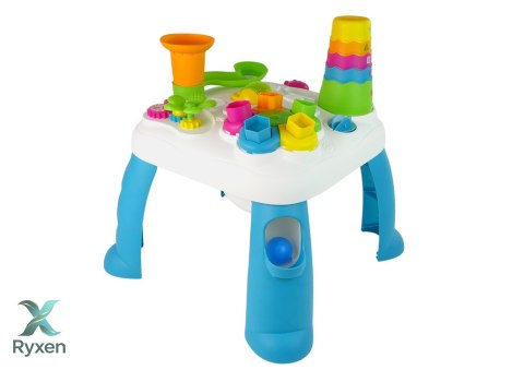 Interaktywny Stolik Edukacyjny Sorter Zjeżdżalnia Piłeczek Niebieski LEAN TOYS