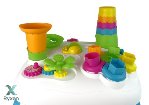 Interaktywny Stolik Edukacyjny Sorter Zjeżdżalnia Piłeczek Niebieski LEAN TOYS