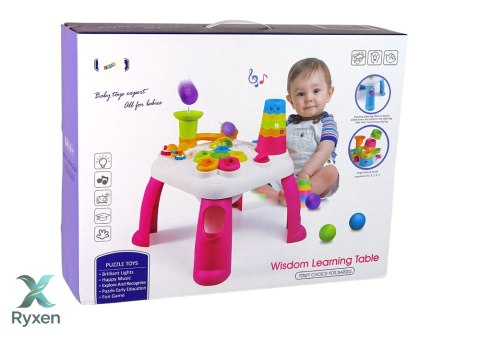 Interaktywny Stolik Edukacyjny Sorter Zjeżdżalnia Piłeczek Niebieski LEAN TOYS