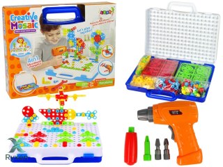 Kreatywna Mozaika Układanka 4w1 Wkrętarka 237 Elementów LEAN TOYS