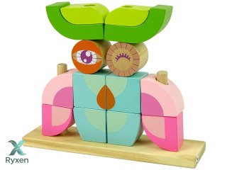 Kreatywne Klocki Drewniane Przestrzenne Układanka Sowa 3D LEAN TOYS