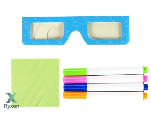 Magiczna Podświetlana Tablica 3D Okulary Niebieska LEAN TOYS