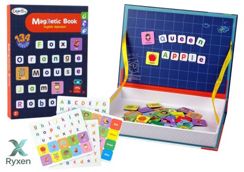 Magnetyczna Układanka Książka Angielski Alfabet Obrazki LEAN TOYS