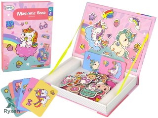 Magnetyczna Układanka Książka Jednorożce Puzzle Karty LEAN TOYS