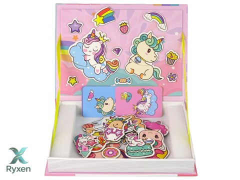 Magnetyczna Układanka Książka Jednorożce Puzzle Karty LEAN TOYS