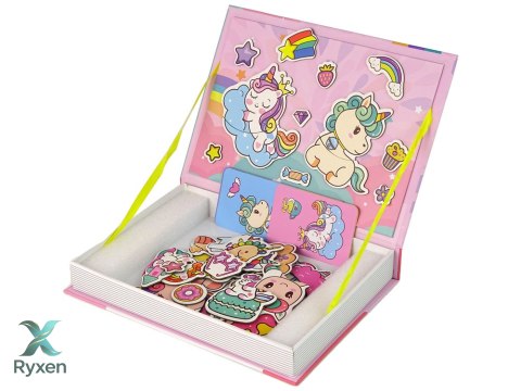 Magnetyczna Układanka Książka Jednorożce Puzzle Karty LEAN TOYS