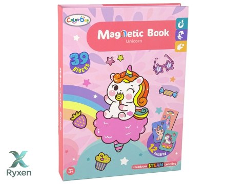 Magnetyczna Układanka Książka Jednorożce Puzzle Karty LEAN TOYS