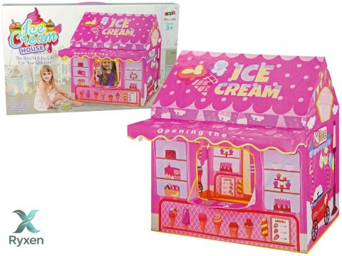Namiot Księżniczki Ice Cream Lodziarnia dla Dzieci Różowy Światełka Gwiazdki LEAN TOYS
