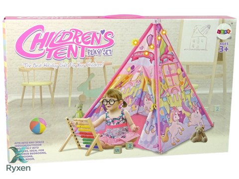 Namiot dla Dzieci Efekty Świetlne Kucyki Jednorożce Różowy LEAN TOYS
