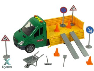 Pojazd Auto Drogowe Wywrotka Napęd Frykcyjny Akcesoria Drogowe Dźwięk LEAN TOYS