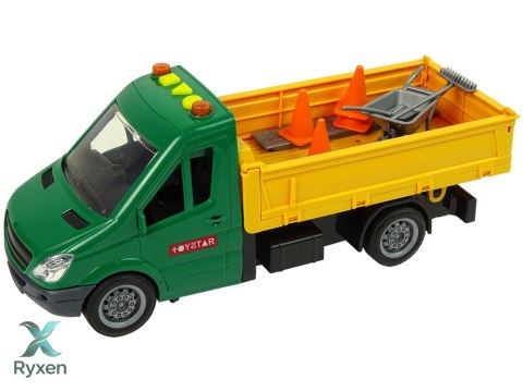 Pojazd Auto Drogowe Wywrotka Napęd Frykcyjny Akcesoria Drogowe Dźwięk LEAN TOYS