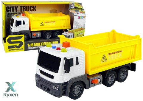 Pojazd Budowlany Wywrotka 1:16 Unoszona Naczepa Żółta Światła Dźwięki LEAN TOYS