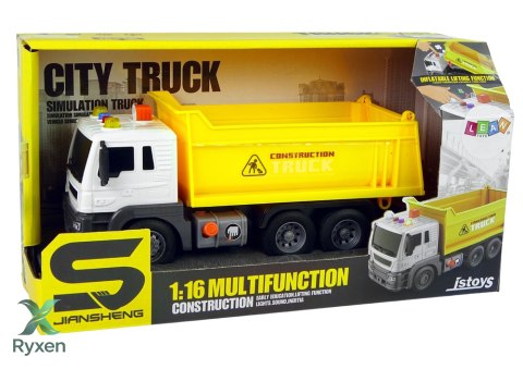 Pojazd Budowlany Wywrotka 1:16 Unoszona Naczepa Żółta Światła Dźwięki LEAN TOYS