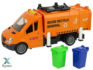 Śmieciarka Napęd Frykcyjnym Efekty Dźwiękowe Pomarańczowa LEAN TOYS