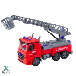 Straż Pożarna Wóz Do Rozkręcania DIY Śrubokręt Czerwony LEAN TOYS