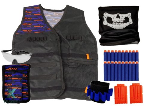 Strój Komandosa Policjant Kostium Naboje Okulary Chusta Kamizelka LEAN TOYS
