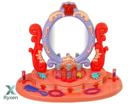 Toaletka Do Makijażu Z Lustrem Światła Dźwięk Róża LEAN TOYS