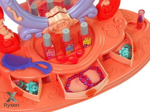 Toaletka Do Makijażu Z Lustrem Światła Dźwięk Róża LEAN TOYS